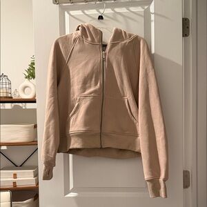 Women's Beige Zip-Up Hoodie